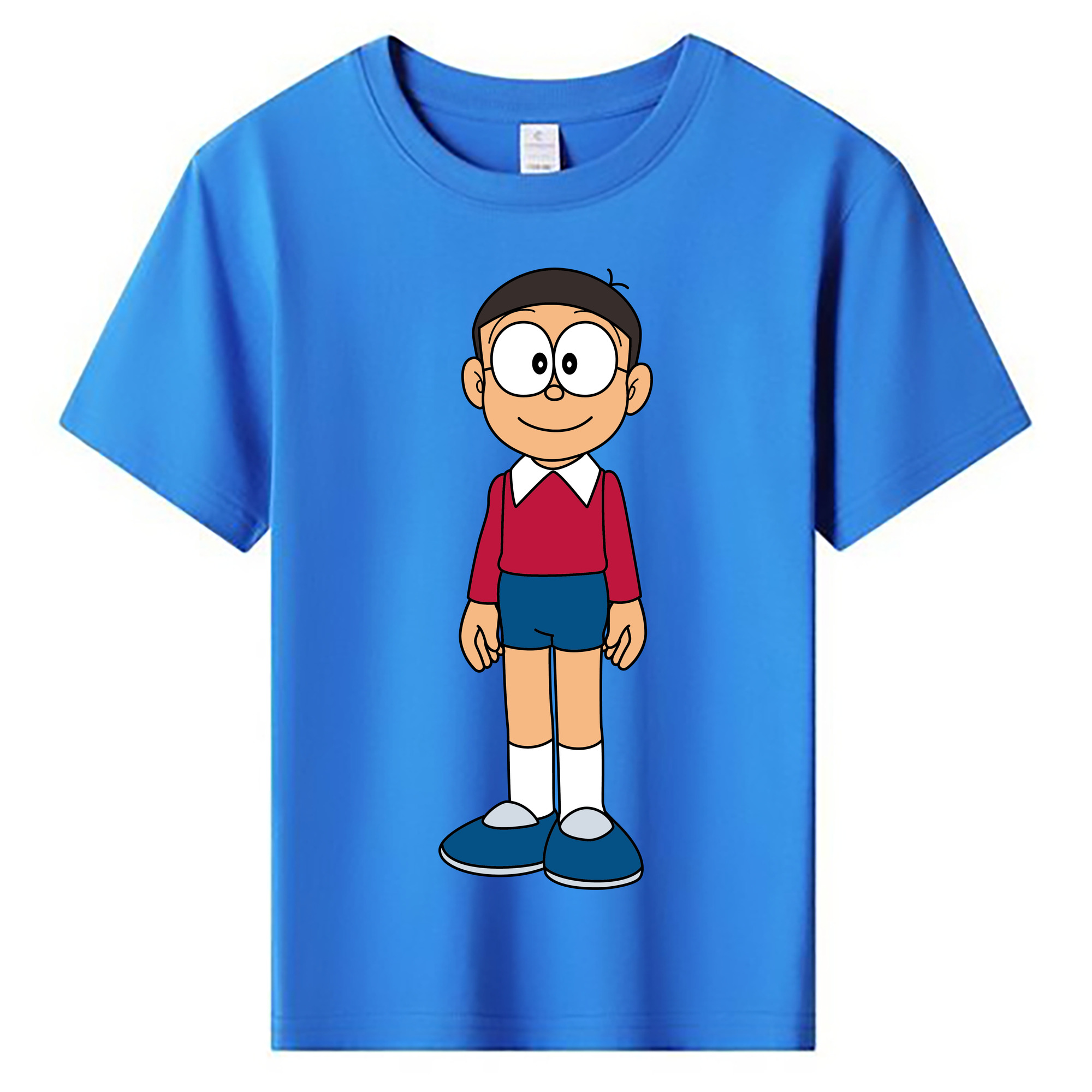 （画像用） ドラえもん 野比 のび太 Doraemon Nobita Nobi 綿100％キッズTシャツ（フロントプリント）